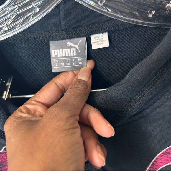 Puma Men’s Black Cotton Poly Blend Sweatshirt Long Sleeve Sweater Size S - Picture 7 of 10